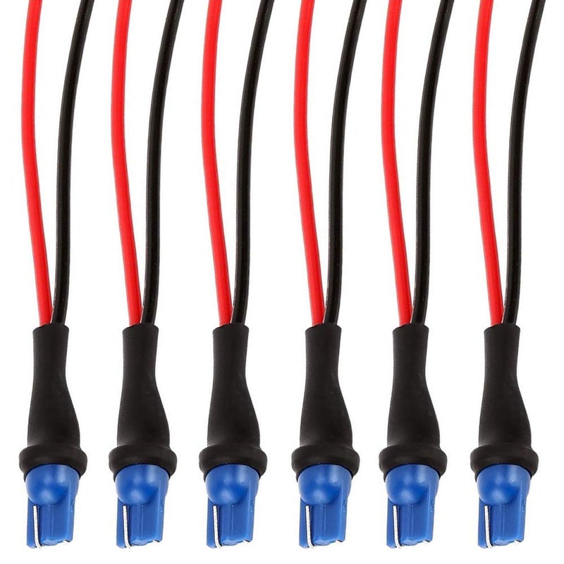 BlyilyB 6-Pack T10 Male Socket Extended Wire Connector Plug Adapter Assembly Holders Used For Turn Signal Lights, Brake Lights,Tail Lights, Daytime Running Lights - Image 1